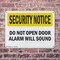 Signmission Do Not Open Door Alarm Will Sound OSHA Security Notice Sign, Plastic, 10in W x 7in L, 2PK OS-2PACK-SN-P-710-L-11520 - alternate 6